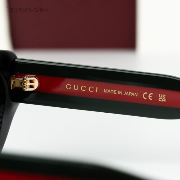 Gucci Women Sunglasses Black Red Grey Cat Eye GG1862S 001 NEW AUTHENTIC - Picture 7 of 10